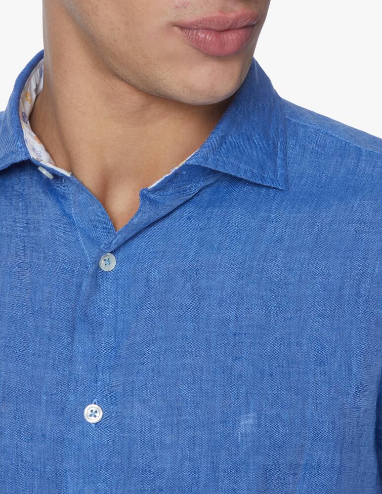 rinascente Altemflower Camicia lino tu c/contrasto - blu