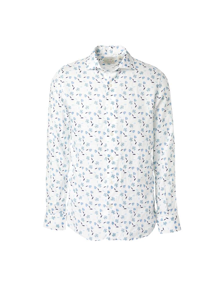 rinascente Altemflower Camicia lino stampa fiori - azzurro