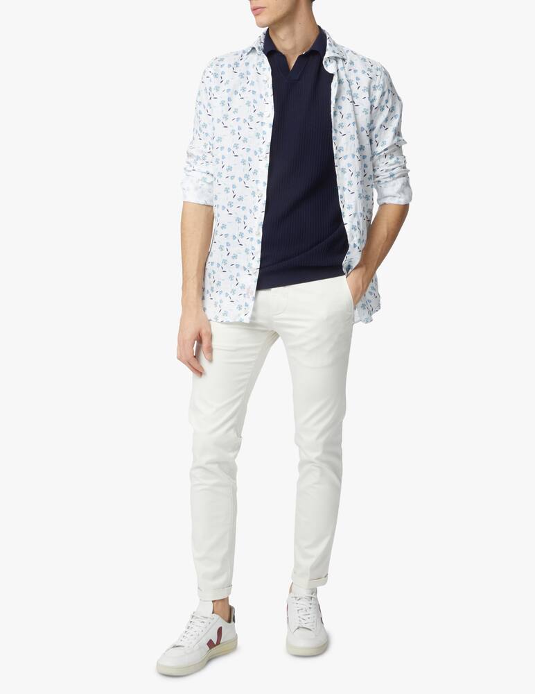 rinascente Altemflower Camicia lino stampa fiori - azzurro