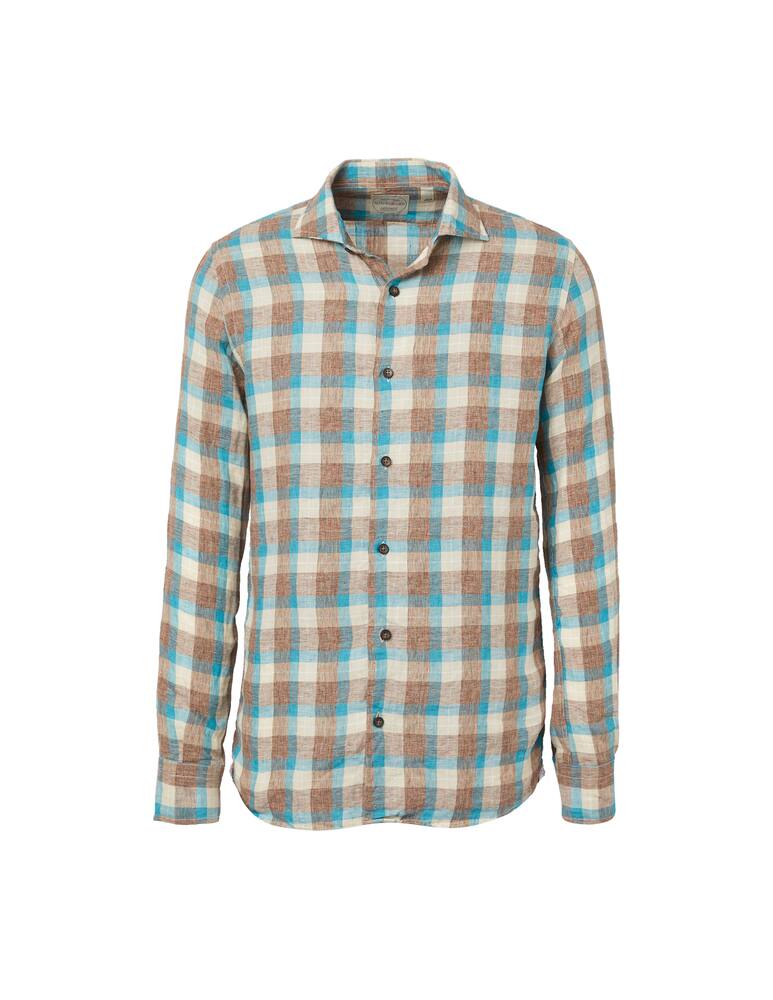 rinascente Altemflower Linen checked shirt - multi