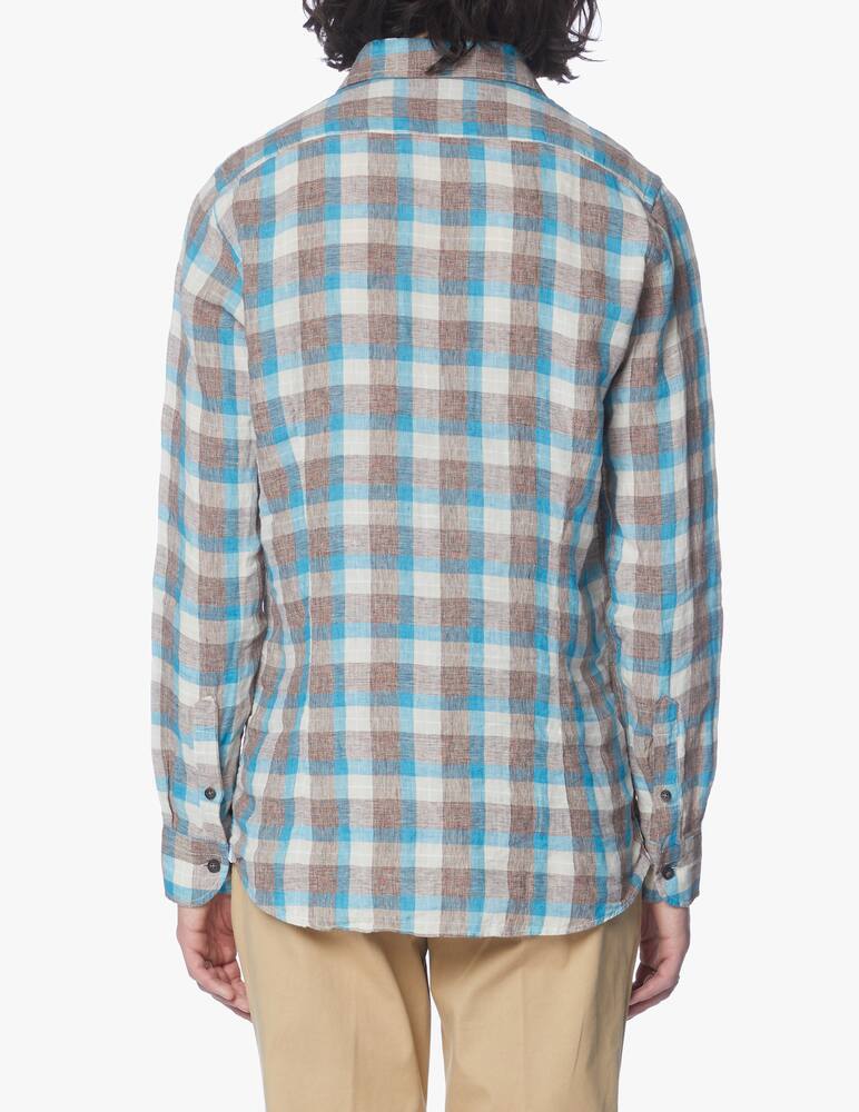 rinascente Altemflower Linen checked shirt - multi