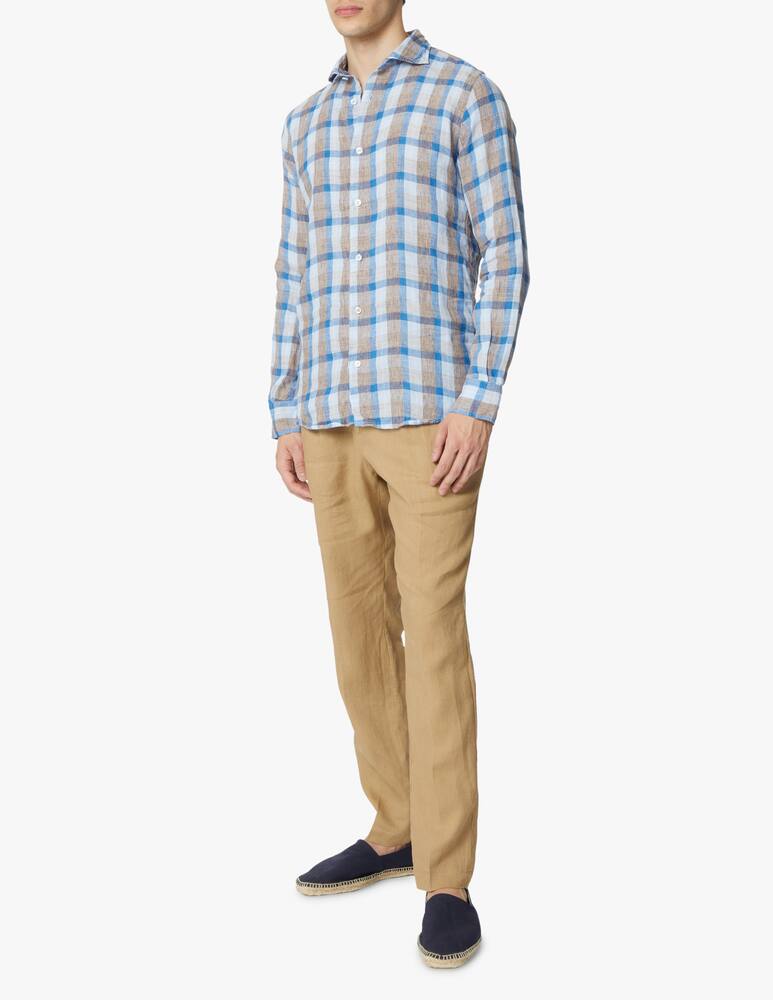 rinascente Altemflower Linen checked shirt - multi