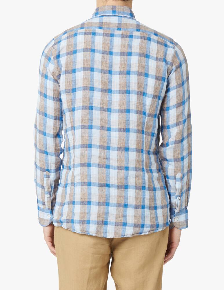 rinascente Altemflower Linen checked shirt - multi