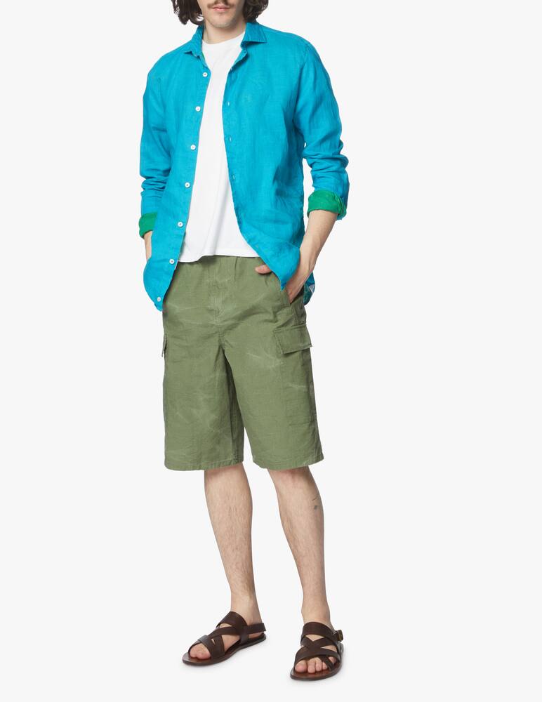 rinascente Altemflower Camicia double tu lino - verde