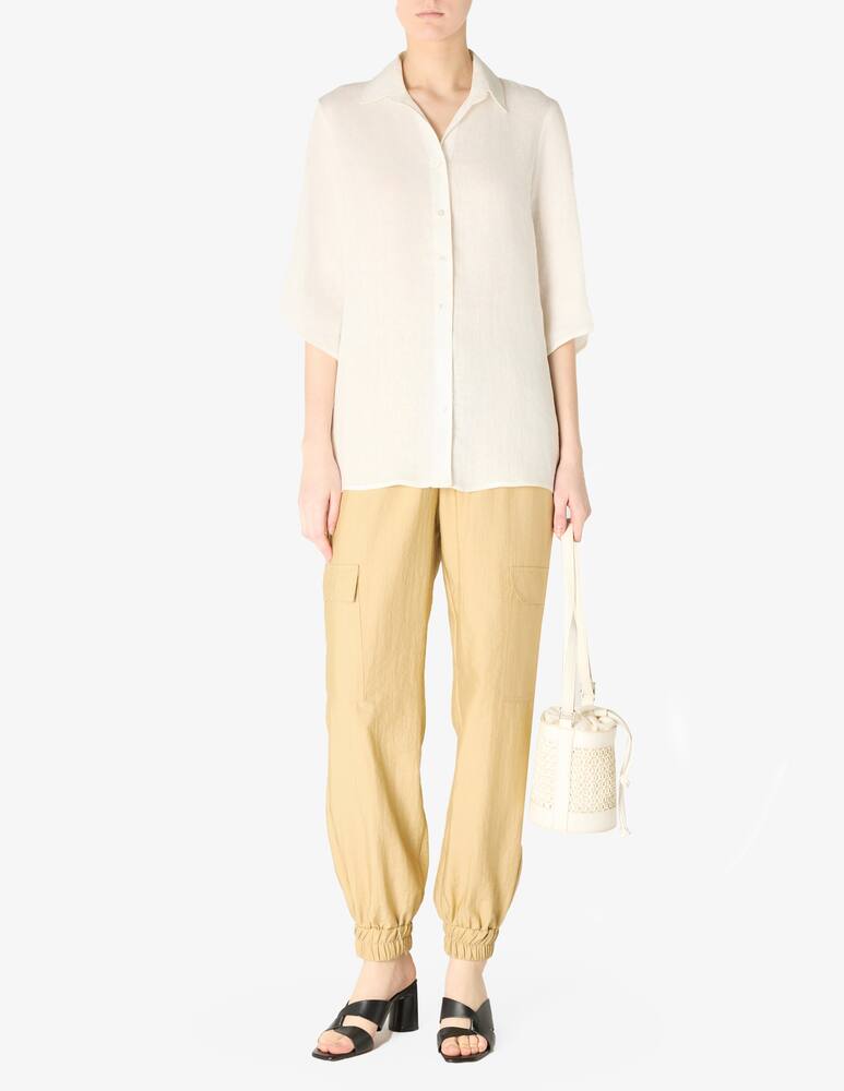Elizabeth Ascot Camicia in lino maniche corte - immagine 2