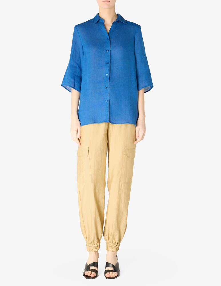 rinascente Elizabeth Ascot Linen short sleeve shirt