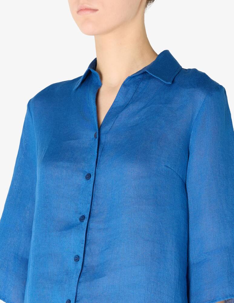rinascente Elizabeth Ascot Linen short sleeve shirt
