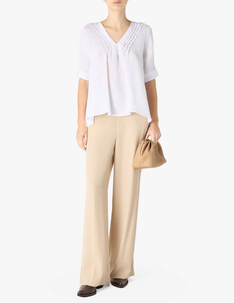 rinascente Elizabeth Ascot Blusa plissettata scollo V