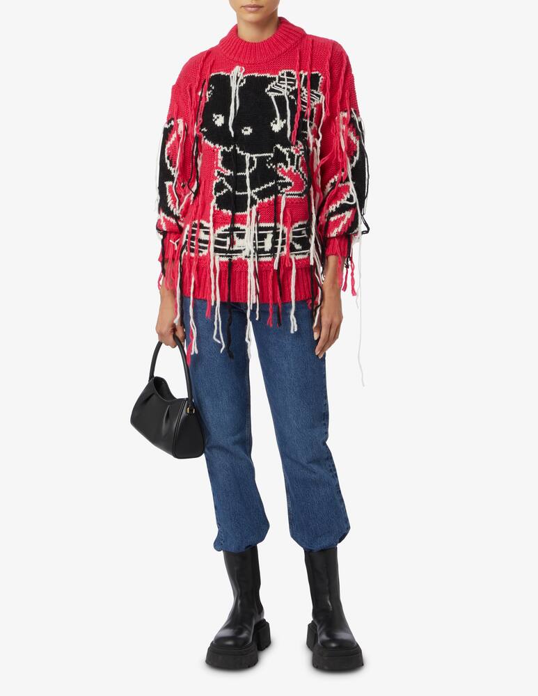 rinascente GCDS Maglia a maniche lunghe in cotone Kitty - Rosso