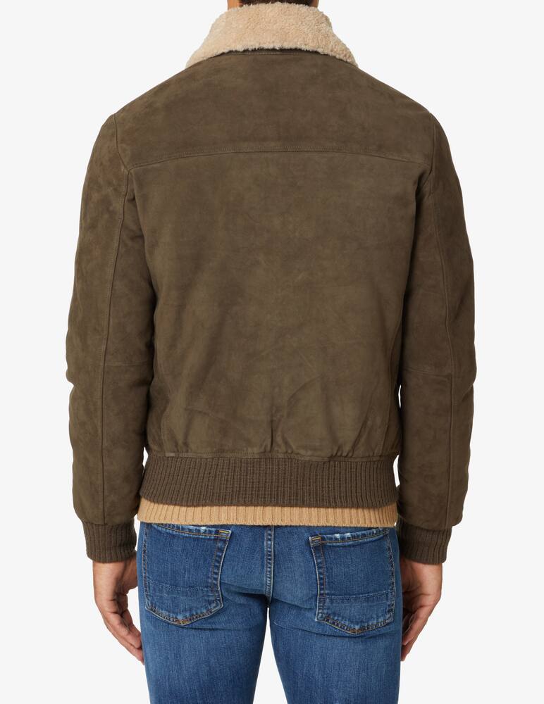 rinascente At.p.co Giacca sherpa con zip in suede - Marrone