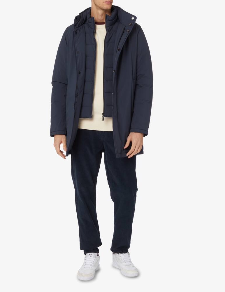 rinascente At.p.co Removible chest nylon stretch waterproof trench - Blue