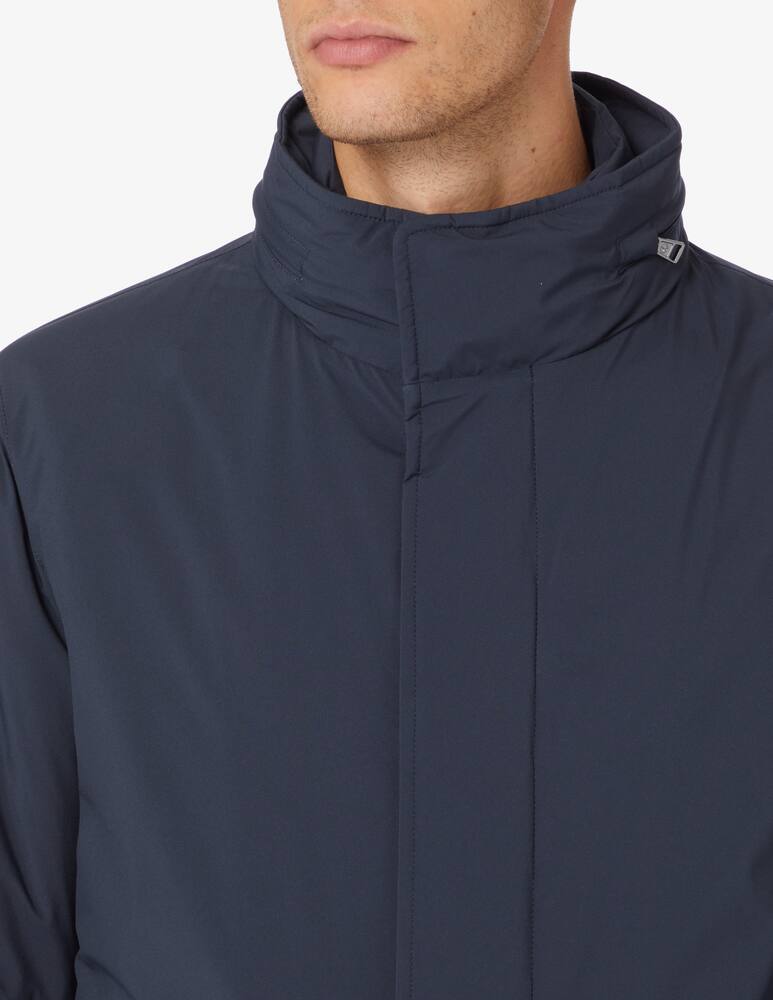 rinascente At.p.co Removible chest nylon stretch waterproof trench - Blue