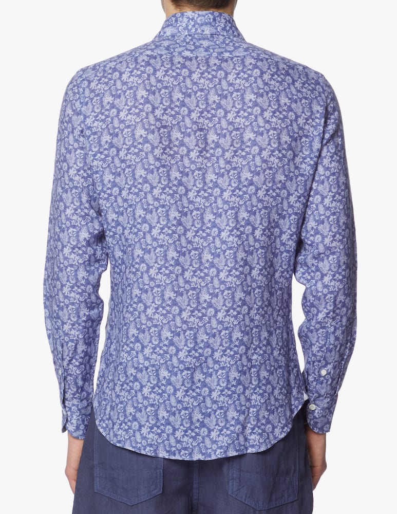 rinascente Giannetto Portofino Camicia con stampa in lino