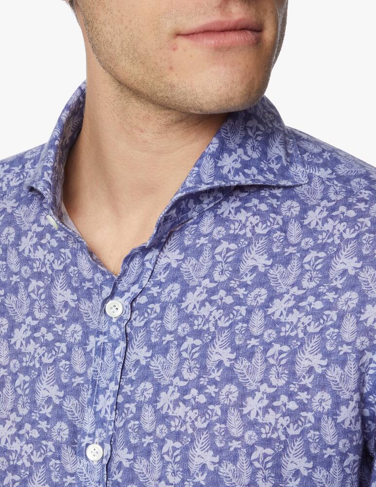 rinascente Giannetto Portofino Camicia con stampa in lino