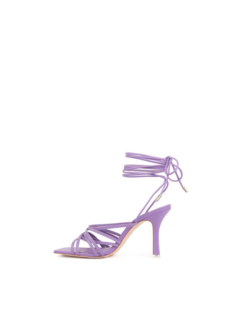 rinascente Black Suede Studio Sandali con tacco Lana - lilla