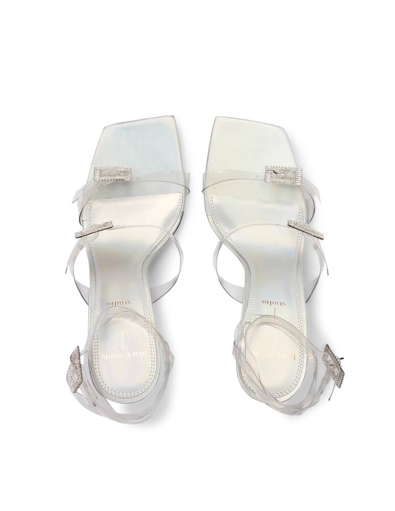 rinascente Black Suede Studio Livia heeled sandals - white