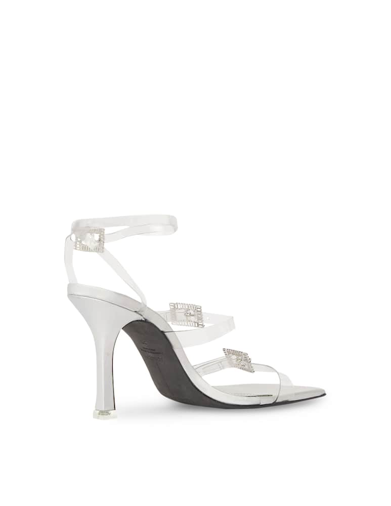 rinascente Black Suede Studio Livia heeled sandals - white