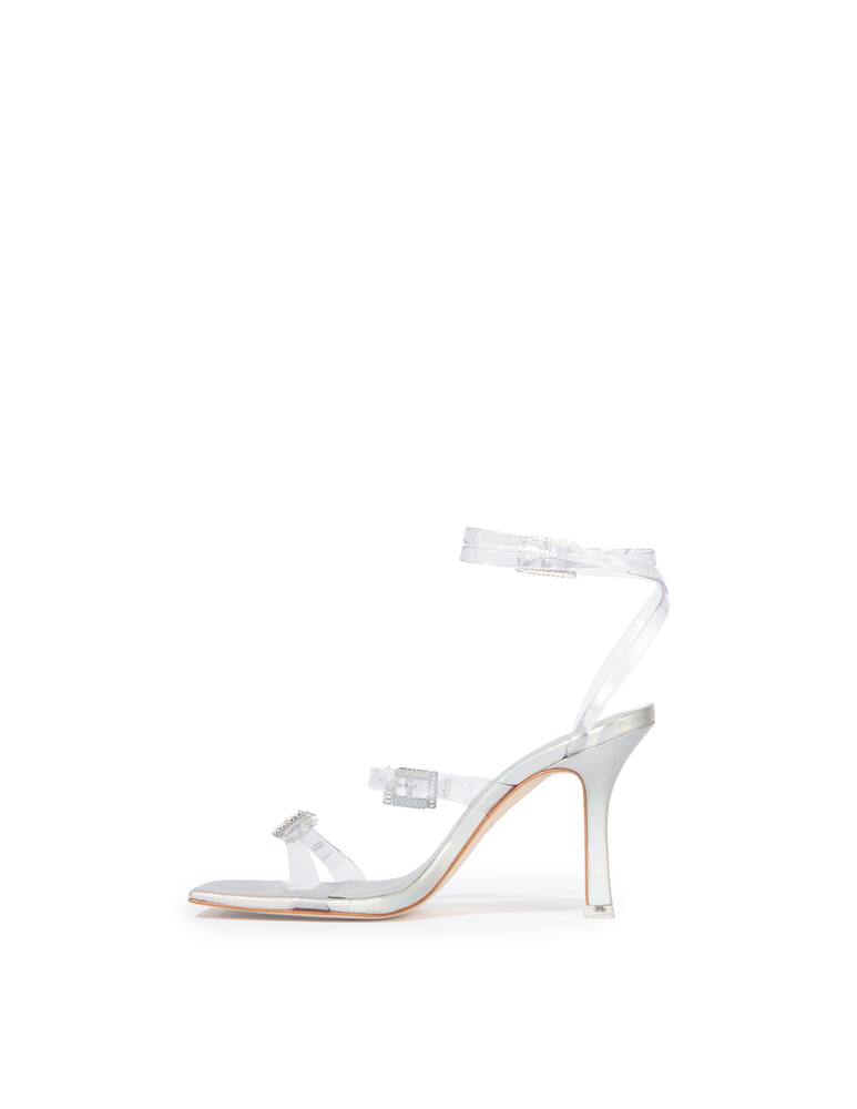 rinascente Black Suede Studio Livia heeled sandals - white