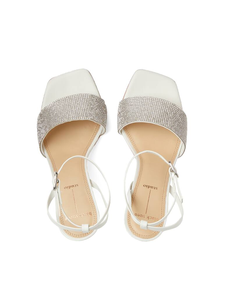 rinascente Black Suede Studio Sandali con tacco Marisa - bianco