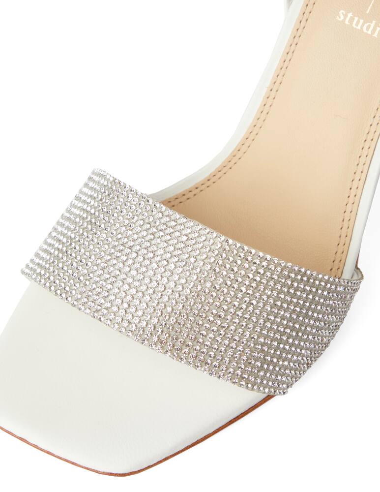 rinascente Black Suede Studio Sandali con tacco Marisa - bianco