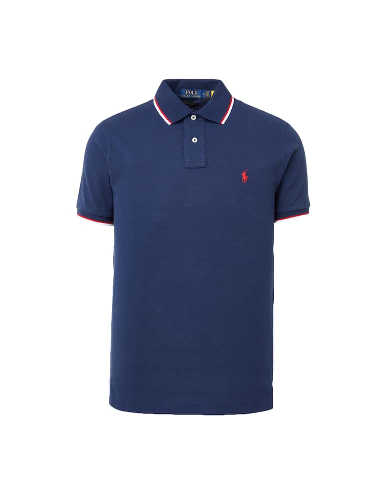 rinascente Polo Ralph Lauren Polo mesh custom fit con profilini - blu