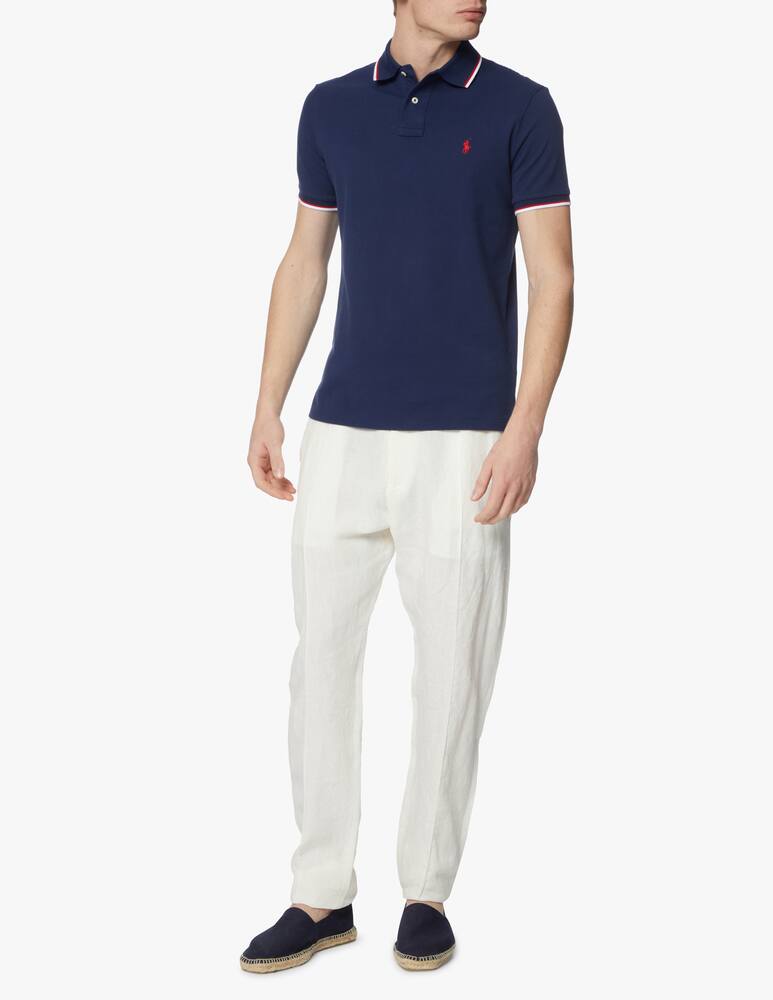 rinascente Polo Ralph Lauren Polo mesh custom fit con profilini - blu