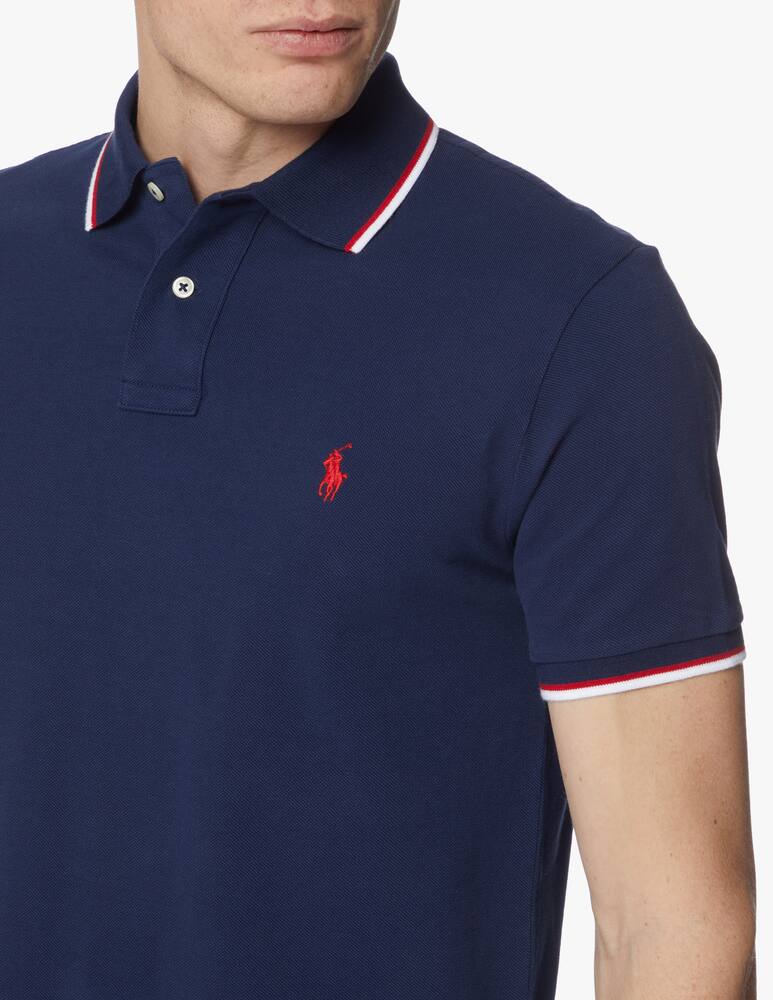 rinascente Polo Ralph Lauren Polo mesh custom fit con profilini - blu