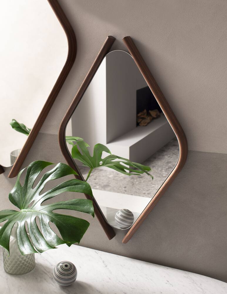 rinascente Morica Design Mirror with frame Wood Eye