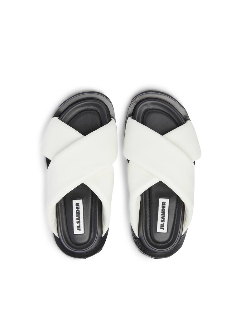 Jil Sander Sandali imbottiti cross - bianco - immagine 3