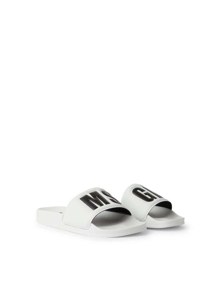 rinascente MSGM Logo rubber slides - white