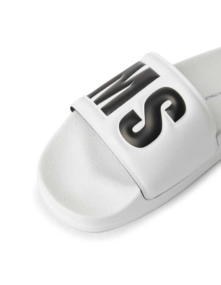 rinascente MSGM Logo rubber slides - white