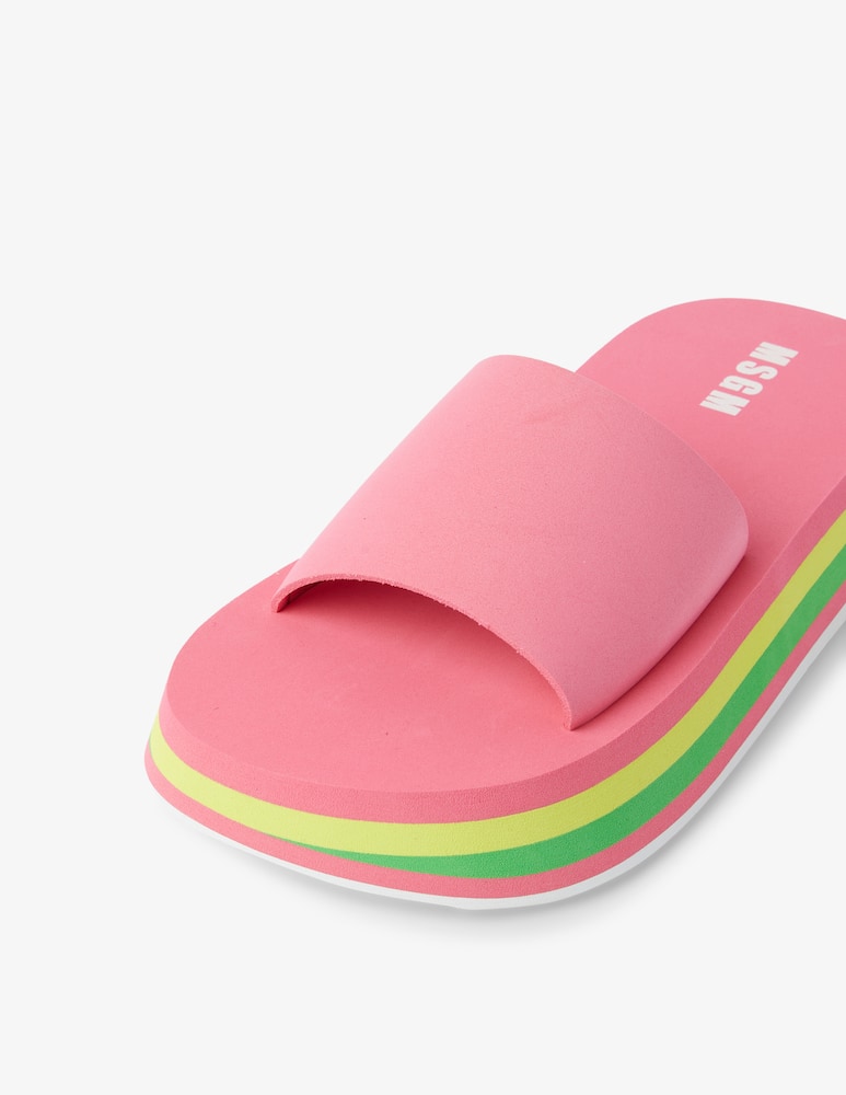 rinascente MSGM Ciabatte in gomma con logo - rosa