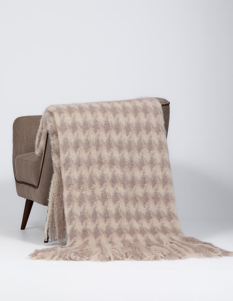 rinascente Mantas Ezcaray Plaid Pata de Gallo - Beige