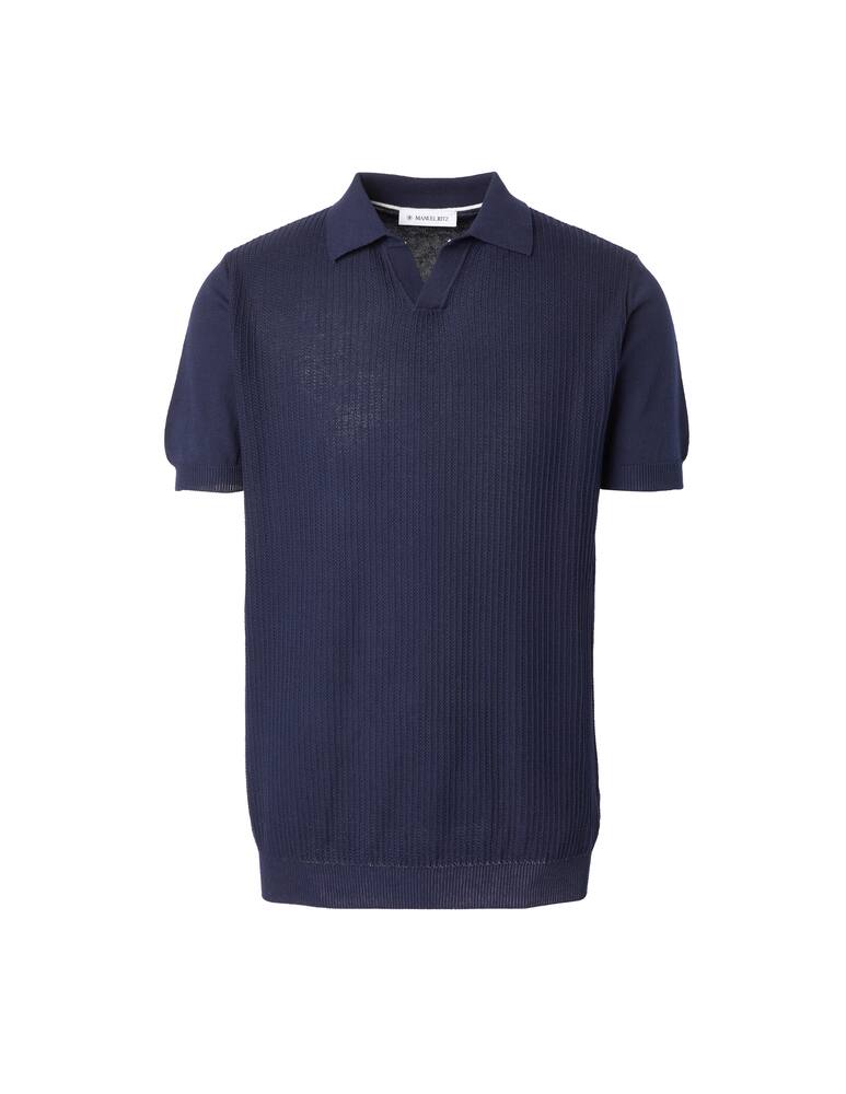 Manuel Ritz Polo maglia lavorata - blu - immagine 5 Manuel Ritz Polo maglia lavorata - blu - immagine 5