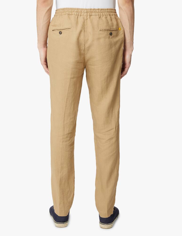 rinascente Manuel Ritz Pantalone coulisse in lino - marrone