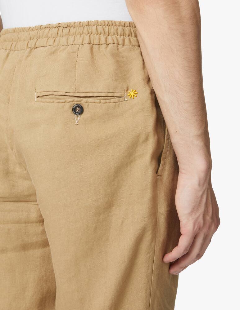 rinascente Manuel Ritz Pantalone coulisse in lino - marrone
