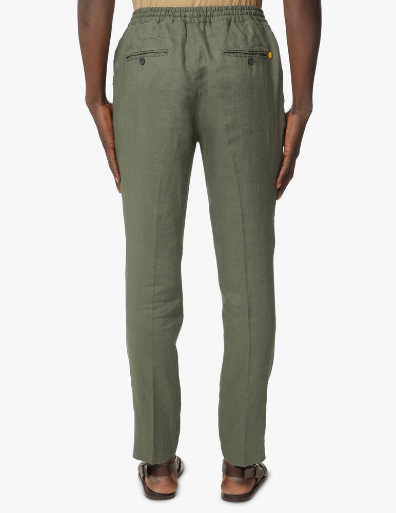 Manuel Ritz Coulisse linen pant - green - picture 3 Manuel Ritz Coulisse linen pant - green - picture 3