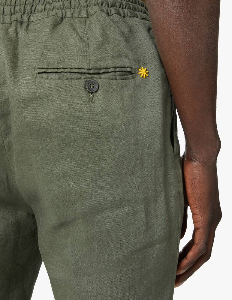 rinascente Manuel Ritz Pantalone coulisse in lino - verde