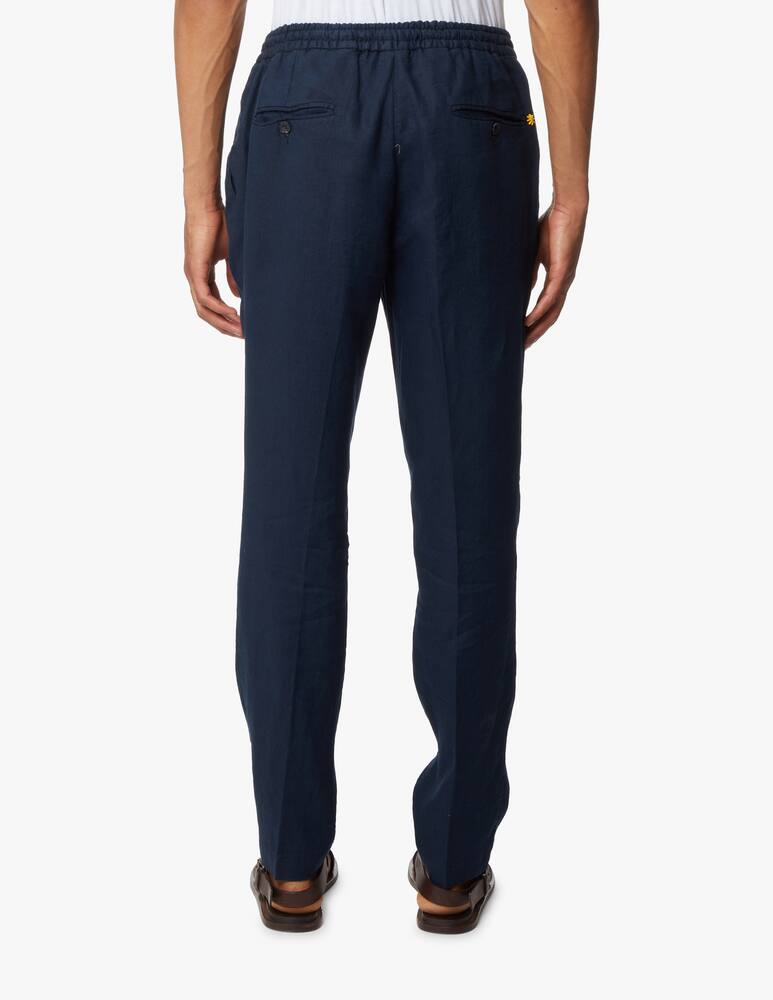 rinascente Manuel Ritz Coulisse linen pant - blue