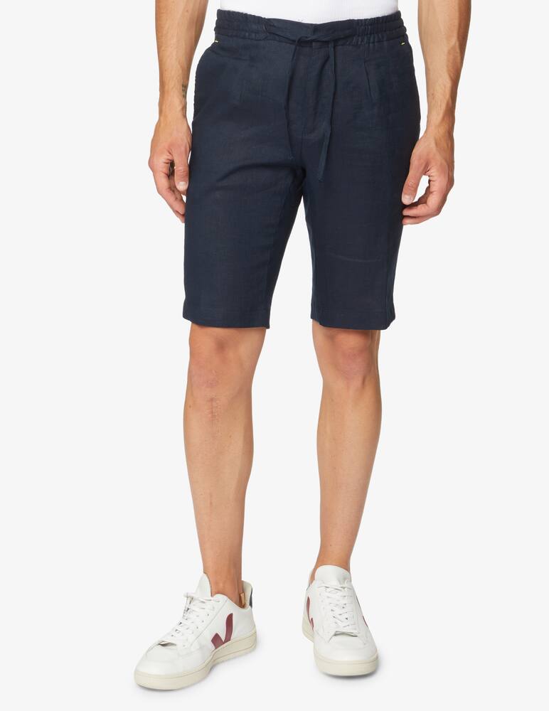 rinascente Manuel Ritz Coulisse linen short - blue