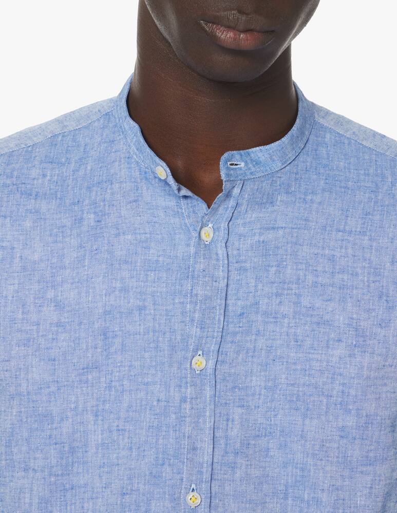 rinascente Manuel Ritz Camicia manica lunga guru lino - blu