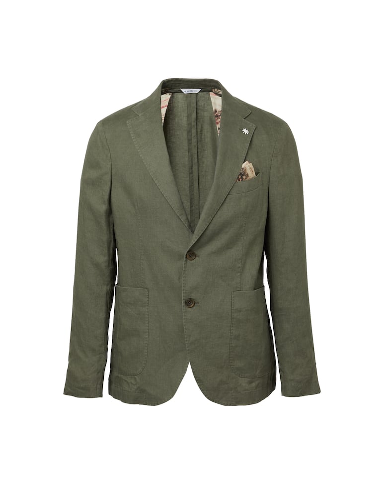 rinascente Manuel Ritz Garment dyed linen jacket - green