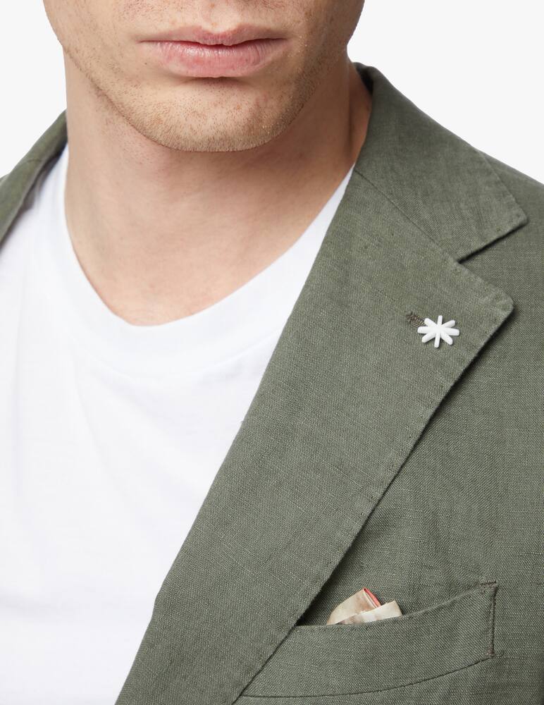 rinascente Manuel Ritz Garment dyed linen jacket - green