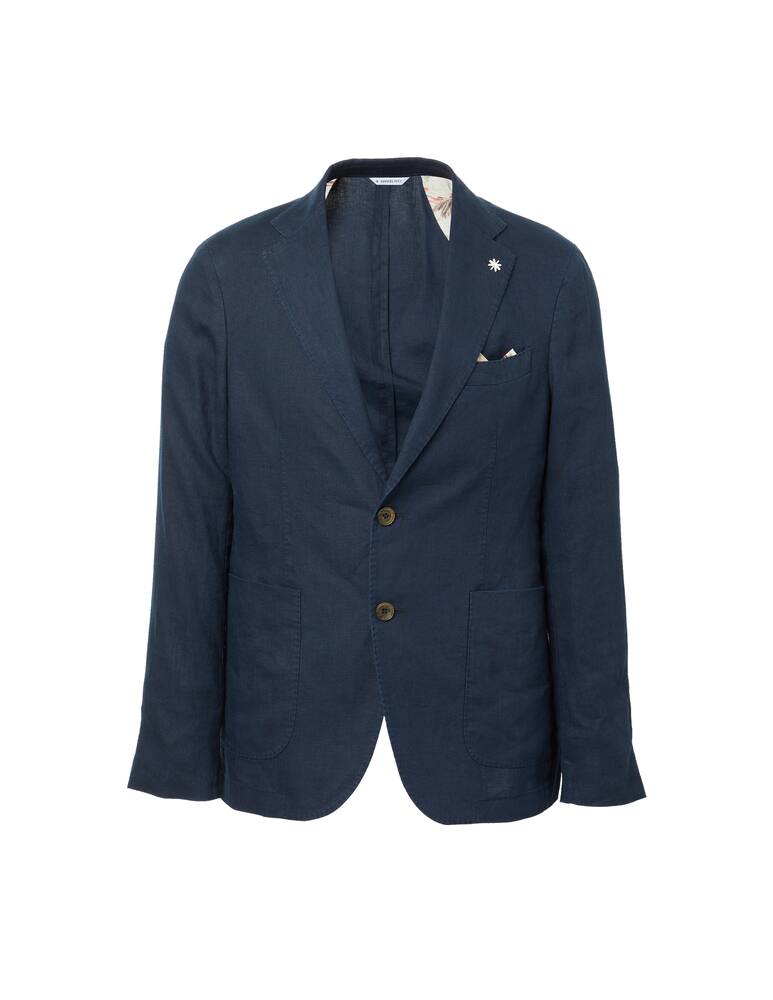 rinascente Manuel Ritz Giacca lino lavato in capo - blu