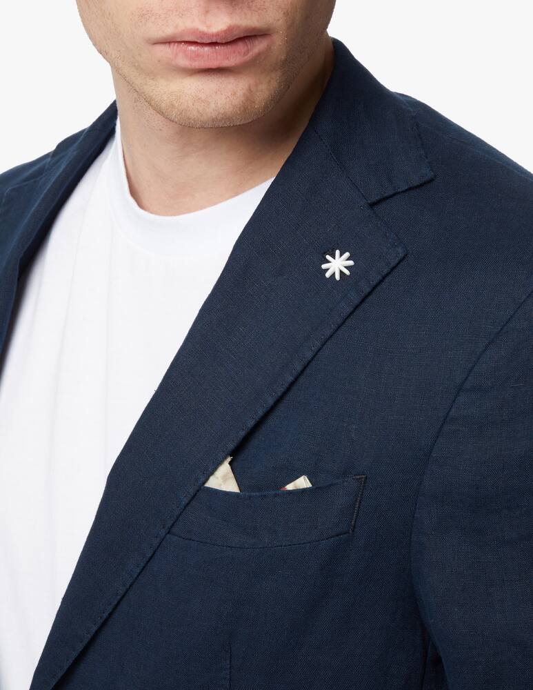 rinascente Manuel Ritz Giacca lino lavato in capo - blu