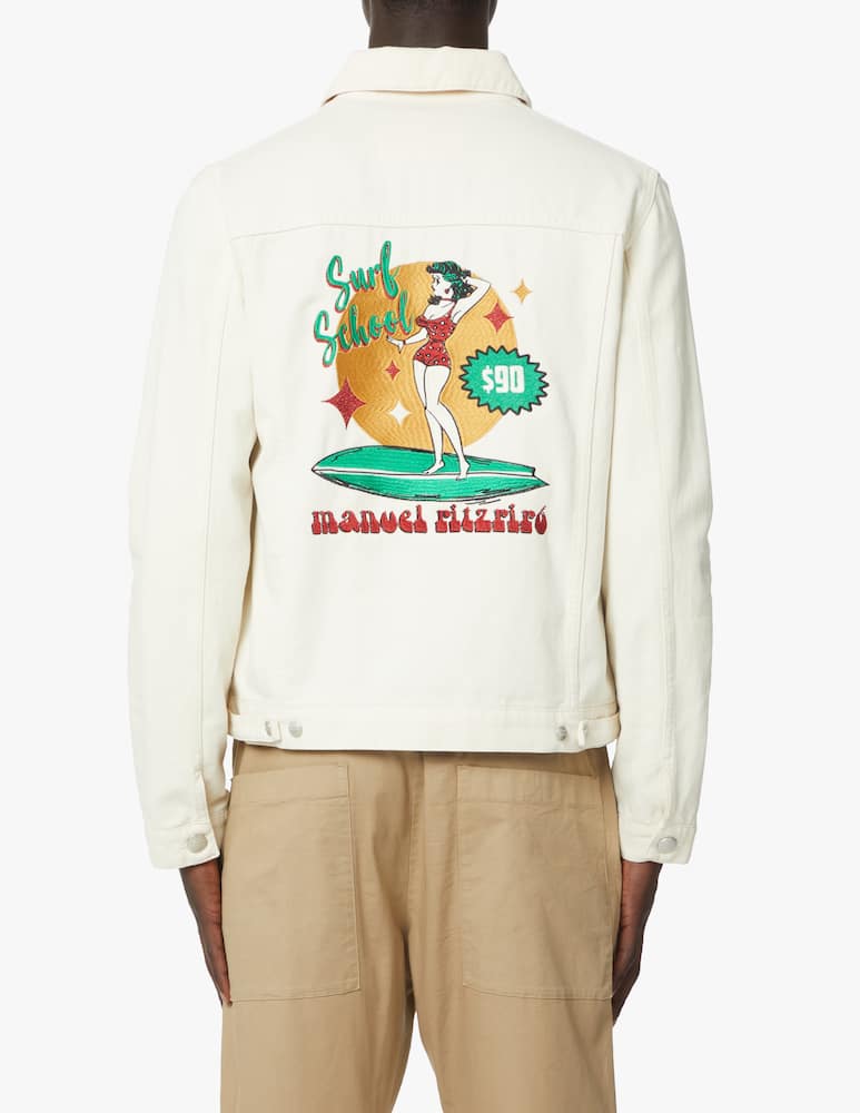 rinascente Manuel Ritz Pin up printed jeans jacket - white
