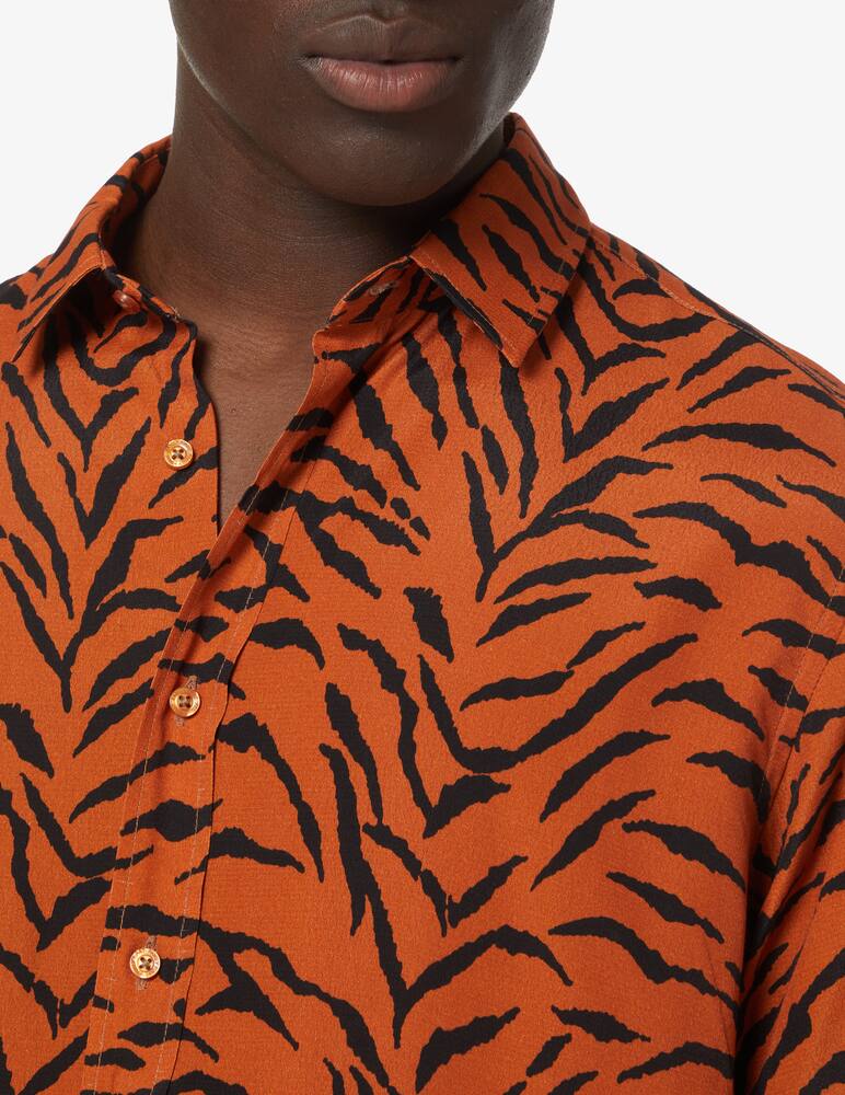 rinascente Family First Open tiger short sleeve shirt - orange