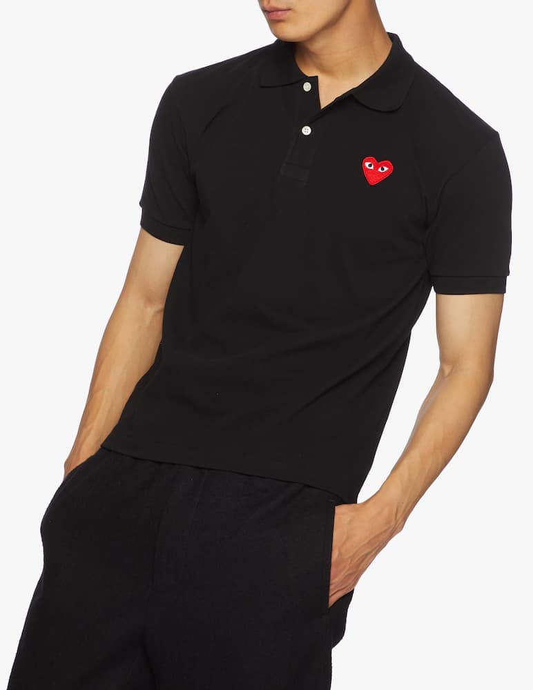 rinascente Comme des Garçons Play Play polo shirt with embroidered heart 