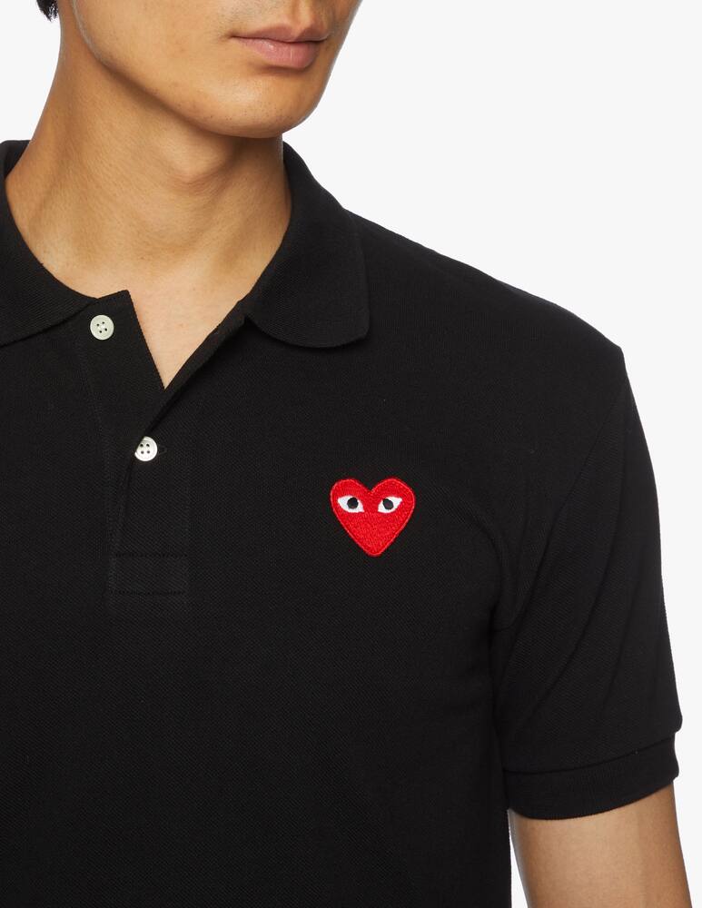 rinascente Comme des Garçons Play Play polo shirt with embroidered heart 