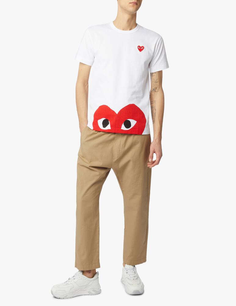 rinascente Comme des Garçons Play T-shirt con stampa a cuore sul fondo 